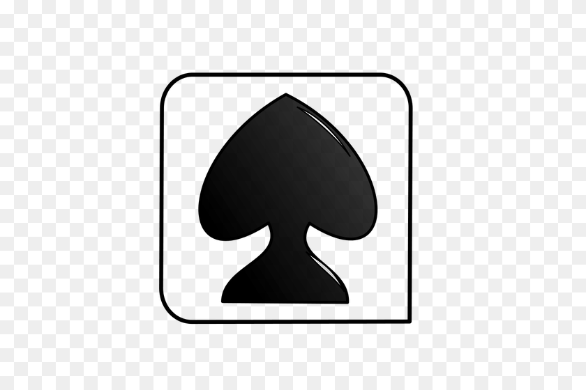500x500 Playing Card Spade Vector Sign - Spade Clipart Black And White