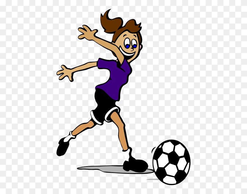 456x599 Playing Clipart Football Striker - Phy Ed Clipart