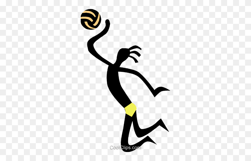 300x480 Playing Volleyball Royalty Free Vector Clip Art Illustration - Playing Volleyball Clipart