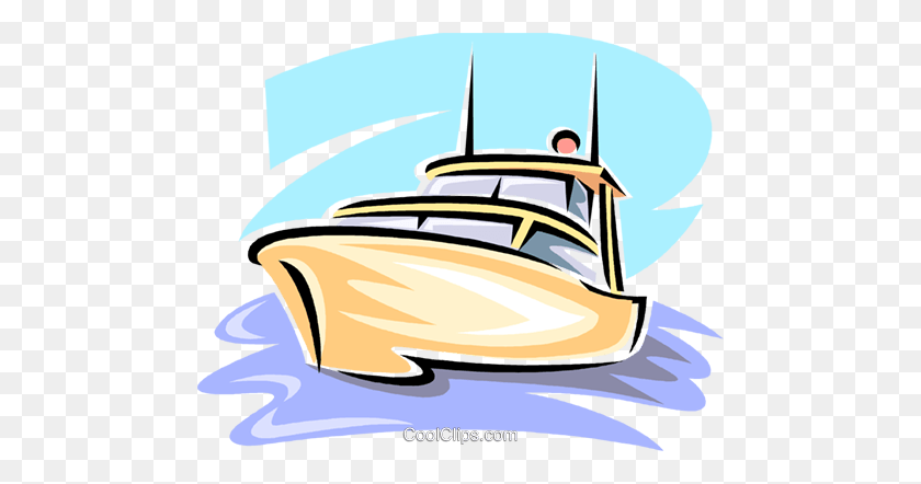 480x382 Pleasure Boat Royalty Free Vector Clip Art Illustration - Free Boat Clipart