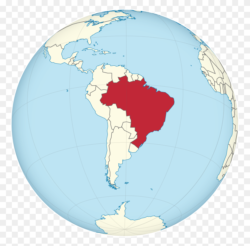 767x768 Plikbrazil On The Globe - South America PNG