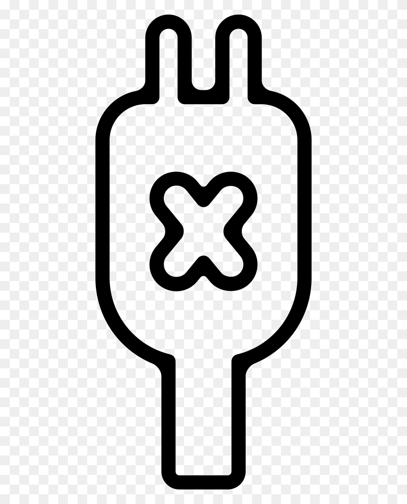 448x980 Plug Connector With A Cross Outline Png Icon Free Download - Cross Outline PNG
