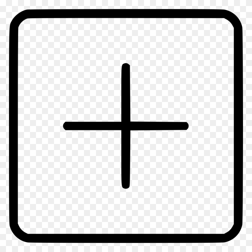 980x980 Plus Add Addition More Cross Open Square Button Png Icon Free - Upside Down Cross PNG