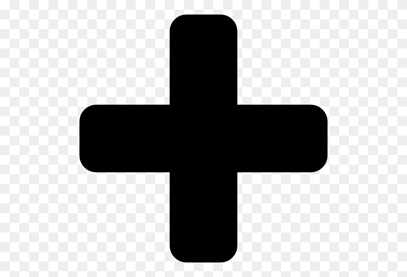512x512 Плюс Черный Символ - Черный Крест Png