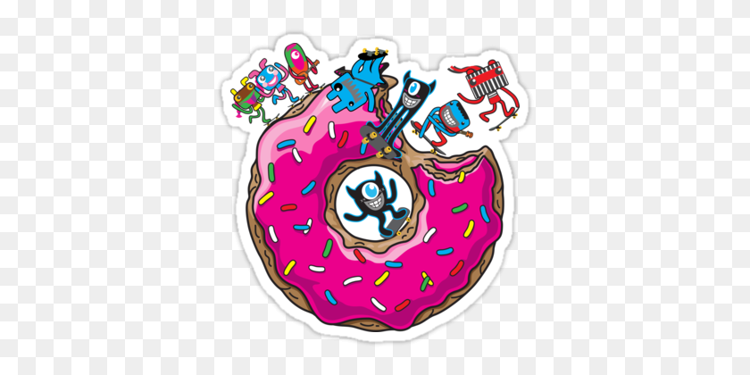 375x360 El Peluche Mira Mi Mi Skate Donut De La Etiqueta Engomada En Redbubble - Logotipo De Redbubble Png