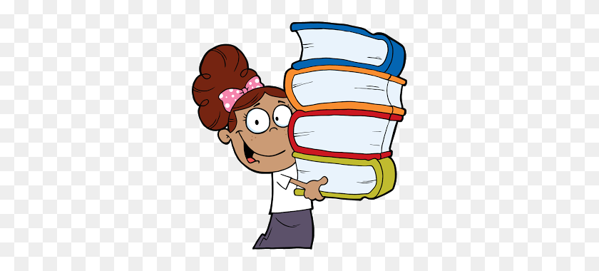 302x320 Png African American Girl With Books In Their Hands - American Girl Clip Art
