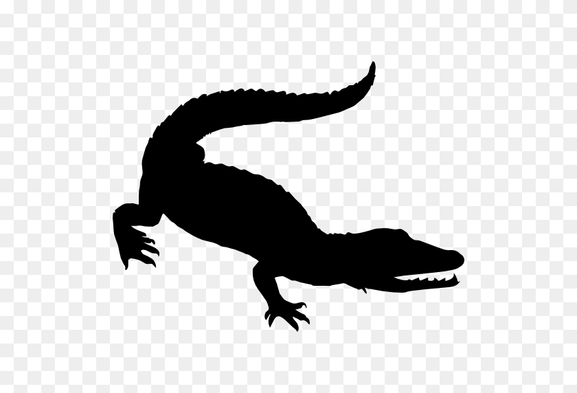 512x512 Png Crocodile Black And White Transparent Crocodile Black - Crocodile PNG