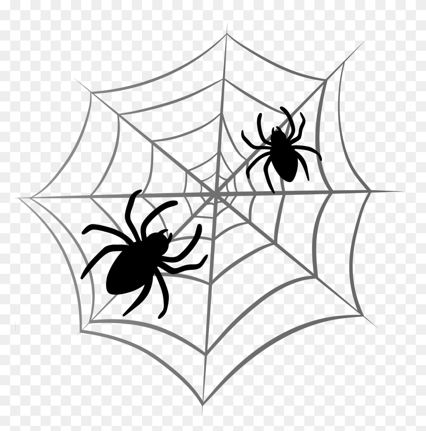 2500x2535 Png Drawing Halloween Spider Art Pretty - Corner Spider Web Clipart