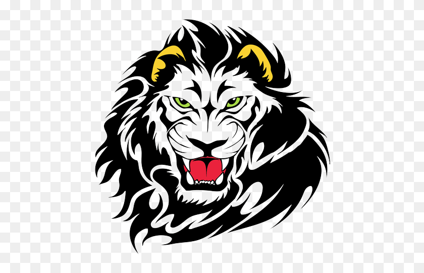 480x480 Png Lion Head Roaring Transparent Lion Head Roaring Images - Lion Face Clipart Black And White