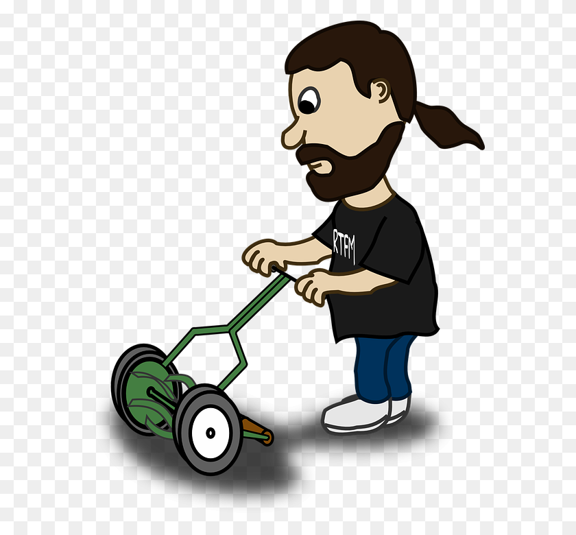 575x720 Png Mowing Grass Transparent Mowing Grass Images - Man Mowing Lawn Clipart