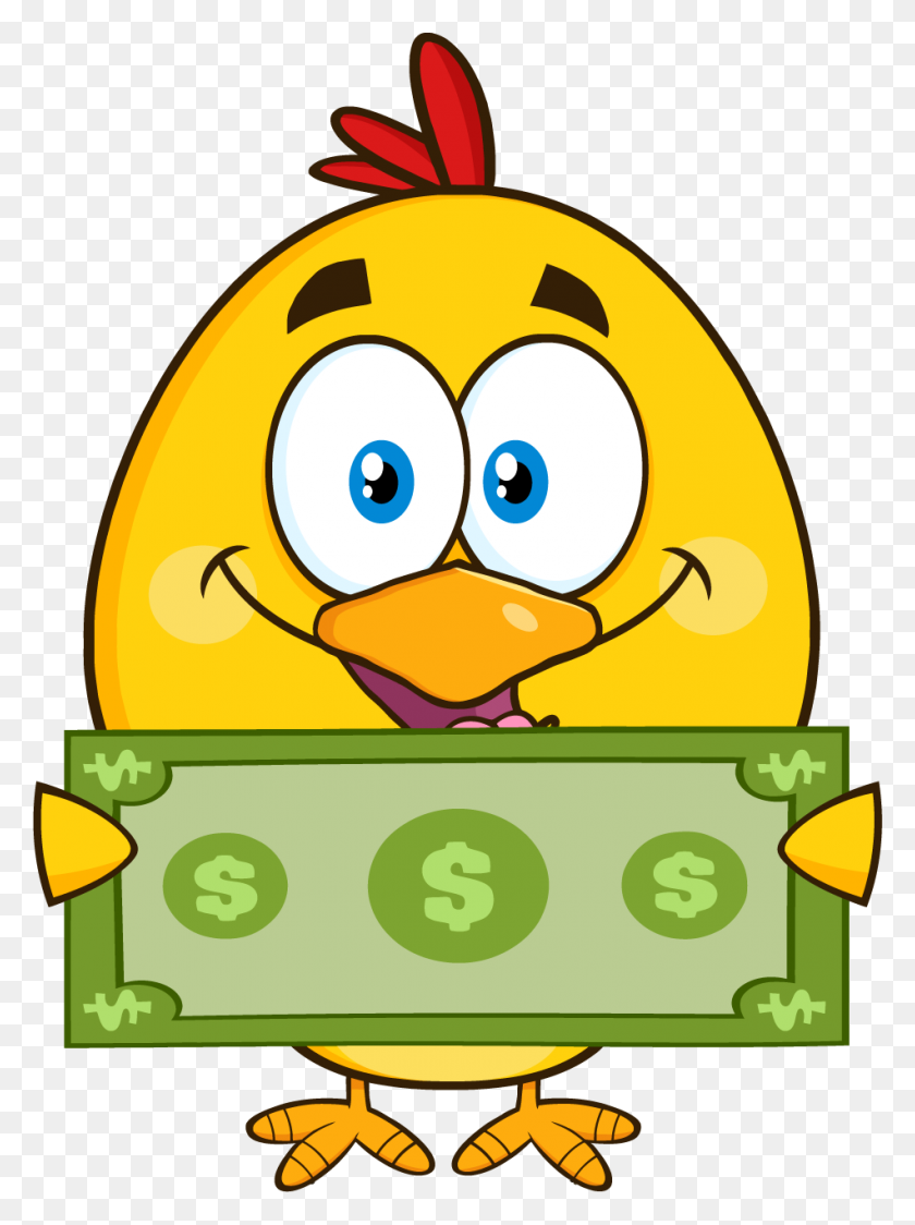 950x1297 Png Royalty Free Rf Clipart Illustration Cute Yellow Chick Cartoon - Money Vector PNG