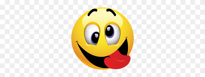 256x256 Png Smiley Face With Tongue Out Transparent Smiley Face - Emoticon PNG