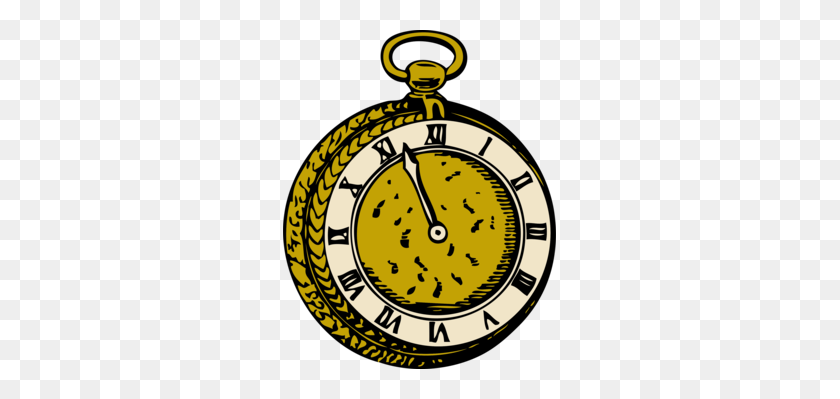 273x339 Pocket Watch Drawing Clock - Clean Up Time Clipart