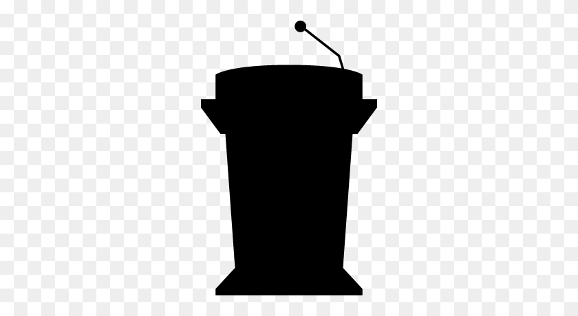 400x400 Podium Silhouette With Microphone For Presentation Free Vectors - Microphone Silhouette PNG