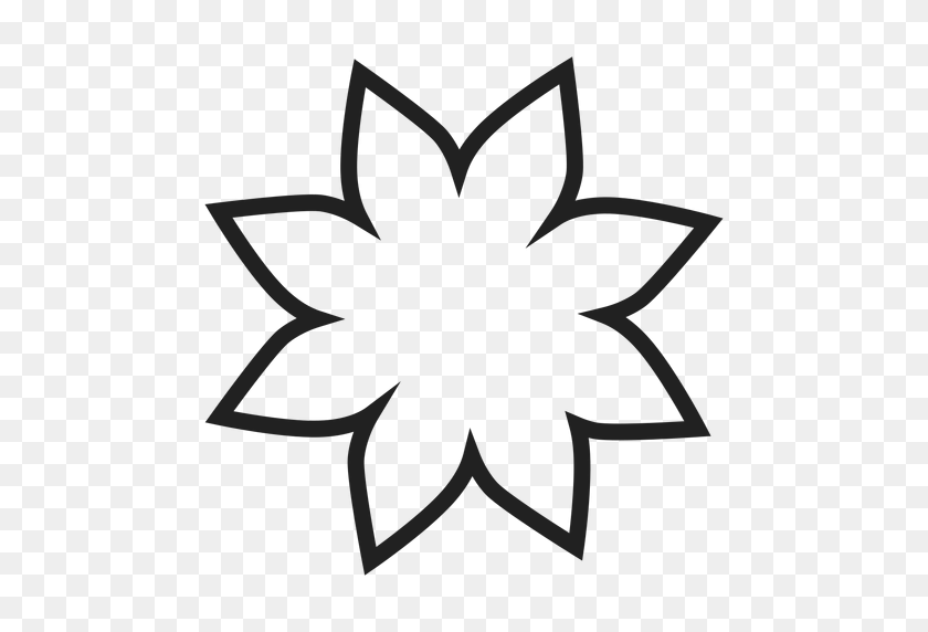512x512 Poinsettia Flower Outline Icon - Flower Outline PNG