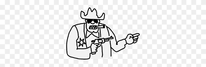 300x213 Point Sheriff Badge Clip Art - Floss Clipart Black And White