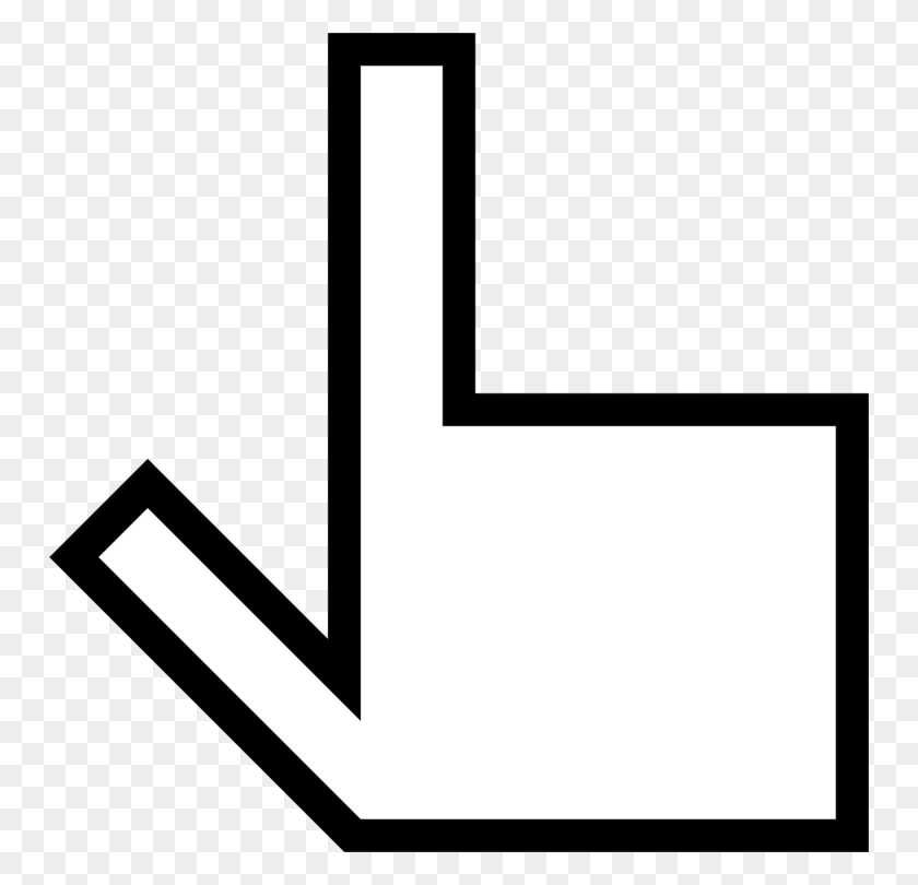 750x750 Pointer Computer Icons Computer Mouse Cursor Black And White Free - Black And White Hand Clipart