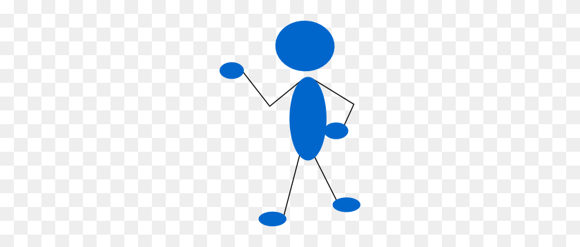 204x298 Pointing Blue Stick Man Clip Art - Person Pointing Clipart