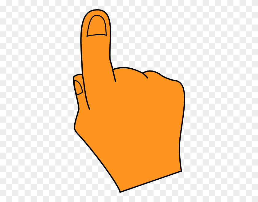 366x599 Pointing Finger Orange Clip Art - Pointing Finger Clipart
