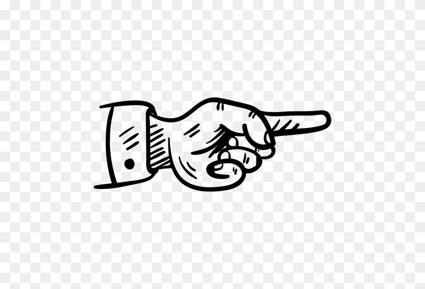 512x512 Pointing Hand Doodle - Pointing Hand PNG