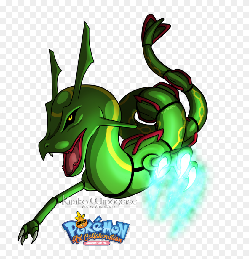 971x1010 Pokémon Generación Iii Arte Tributo Rayquaza - Rayquaza Png