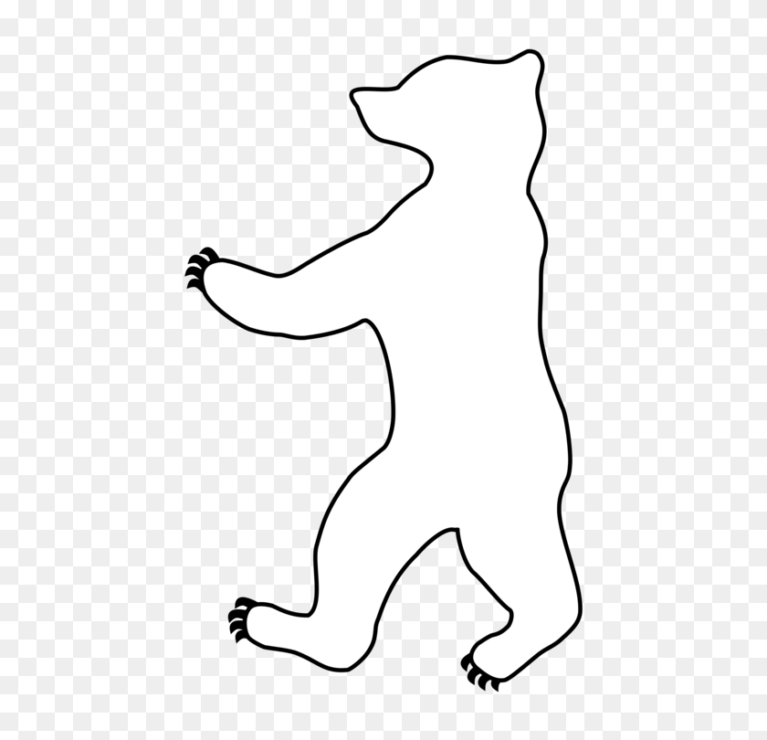 482x750 Polar Bear Carnivores Claw Teddy Bear - Polar Bear Black And White Clipart
