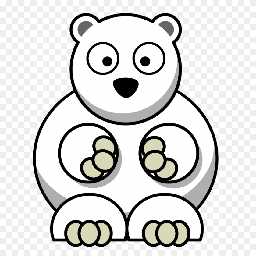 800x800 Polar Bear Cartoon Clipart - Bear Cave Clipart