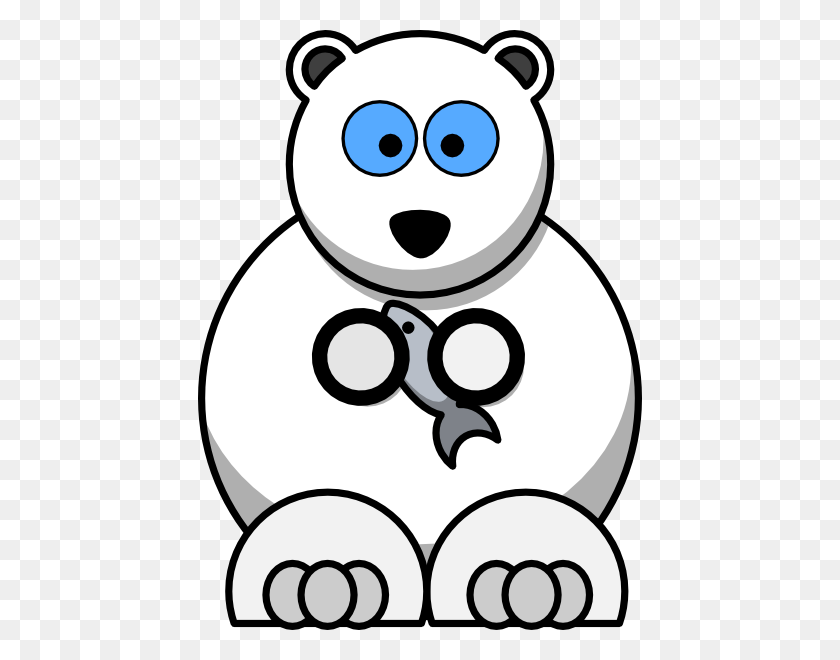444x600 Белый Медведь Картинки - Белый Медведь Черно-Белый Клипарт