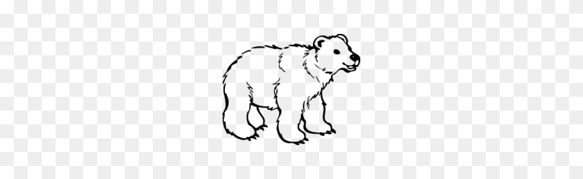 199x199 Polar Bear Clip Art Black And White - Polar Bear Black And White Clipart