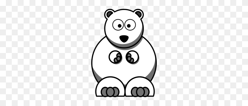 222x300 Белый Медведь Картинки Черный И Белый Бесплатный Клипарт - Медведь Клипарт Черный