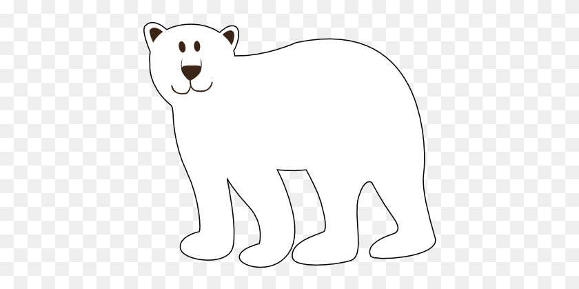 426x359 Polar Bear Clip Art Black And White Free Clipart - Black And White Clipart Bear