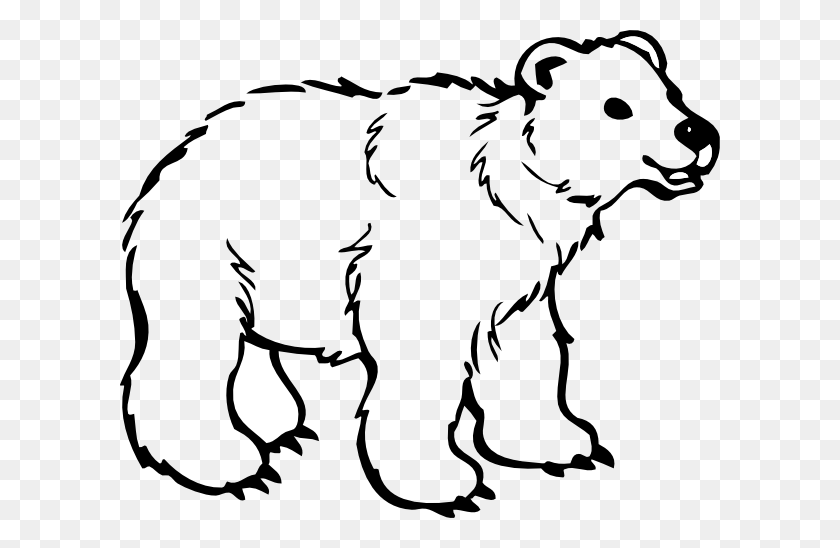 600x488 Белый Медведь Картинки Черно-Белый Бесплатный Клипарт - Черный И Белый Клипарт Собака