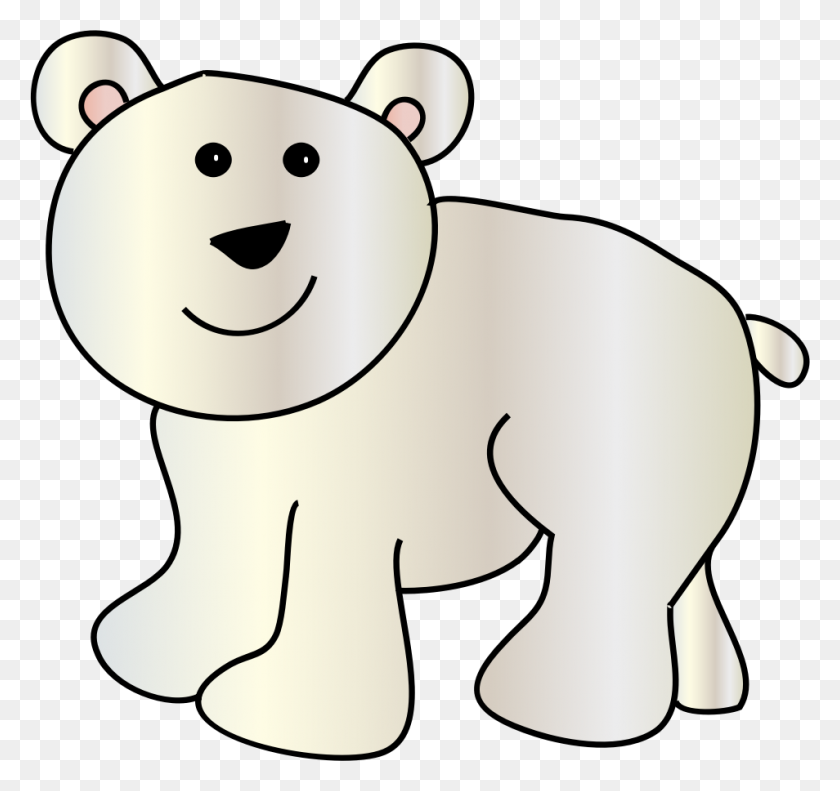 954x895 Белый Медведь Картинки Белые Медведи И Clipartix - Текстильный Клипарт