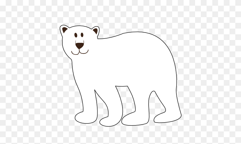 444x444 Белый Медведь Клипарт Черно-Белый - Медвежонок Клипарт Черный И Белый
