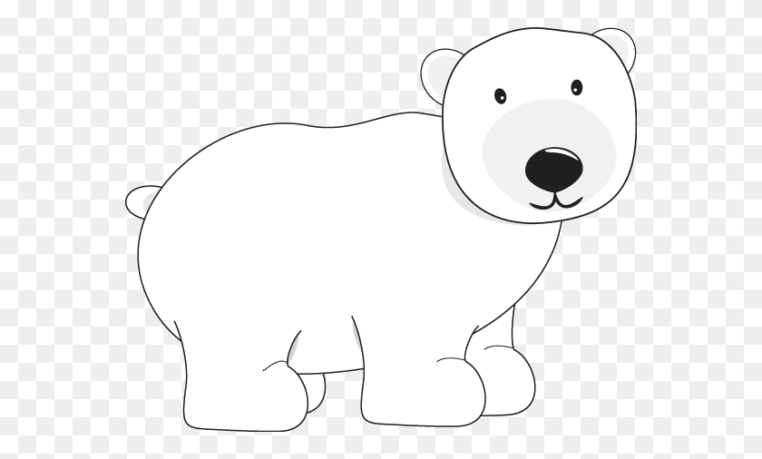 564x446 Polar Bear Clipart Black And White Clip Art Images - Cute Bear Clipart