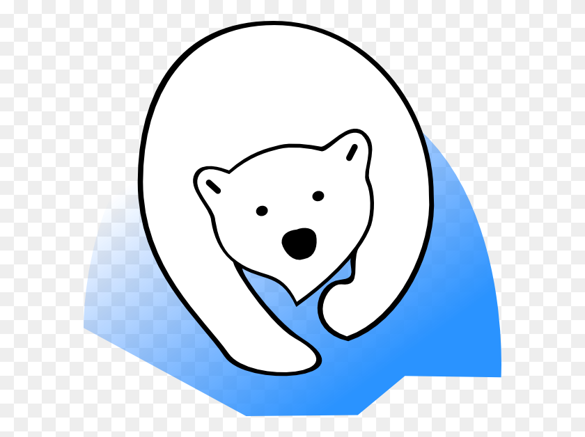 600x568 Polar Bear Line Drawing - Papa Bear Clipart