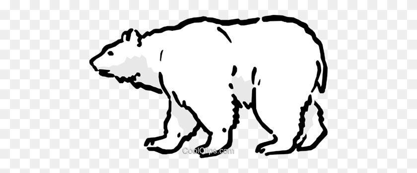 480x289 Polar Bear Royalty Free Vector Clip Art Illustration - Polar Bear Black And White Clipart
