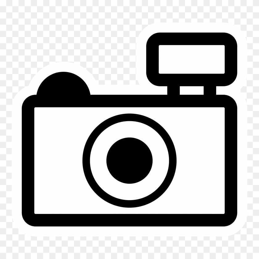 2400x2400 Polaroid Camera Clipart Black And White - Polaroid Border PNG