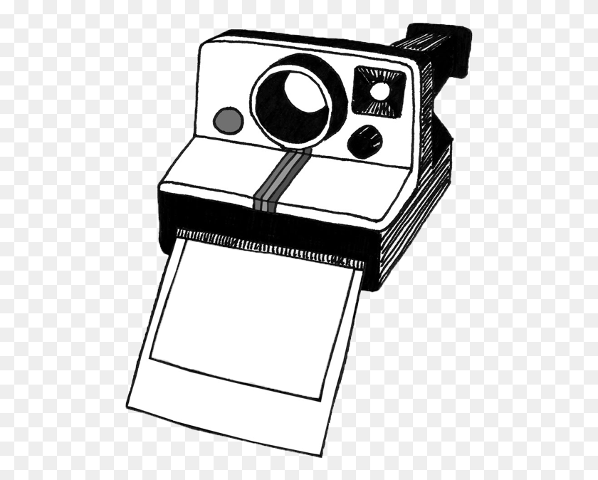 489x614 Polaroid Camera Clipart Blanco Y Negro - Polaroid Camera Clipart