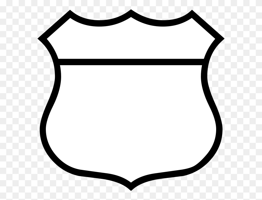 600x584 Police Badge Clipart Black And White - Badge Clipart Black And White