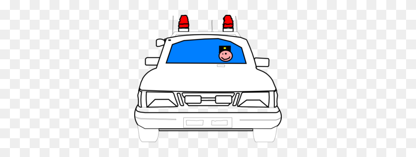 298x258 Police Car Clip Art - Police Car Clipart Black And White