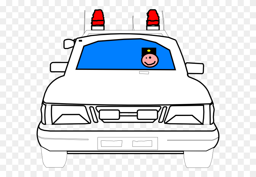 600x520 Police Car Clip Art - Police Siren Clipart