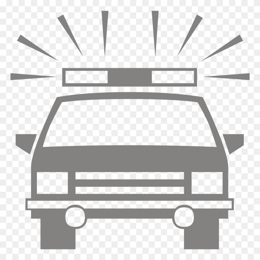 1024x1024 Police Car Silhouette - Police Car PNG