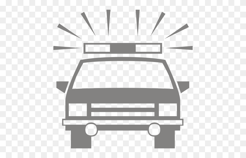 480x480 Police Car Silhouette - Police Siren PNG