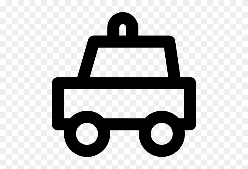 512x512 Police Car, Transport, Car, Vehicle, Emergency, Automobile Icon - Police Car Clipart Black And White
