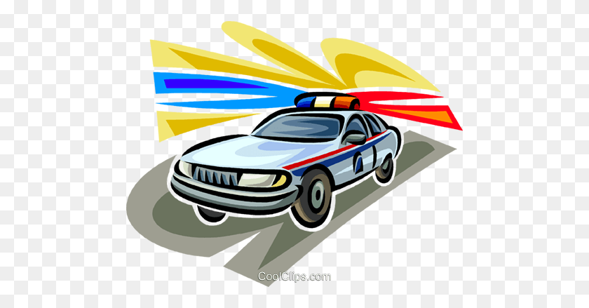 480x379 Police Cars Royalty Free Vector Clip Art Illustration - Police Car Clipart