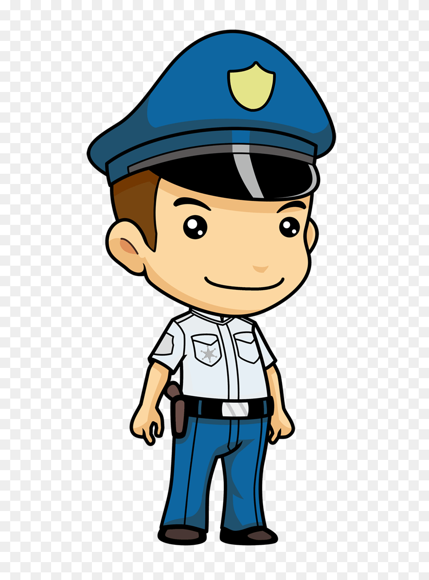 Police Girl Cliparts - Police Officer Clipart Black And White