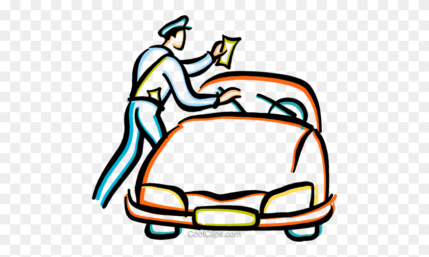 480x444 Police Officer Giving A Parking Ticket Royalty Free Vector Clip - Police Clipart