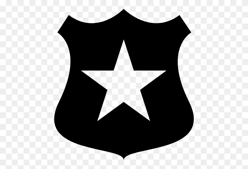 512x512 Escudo De La Policía Con Un Símbolo De Estrella - Policía Png