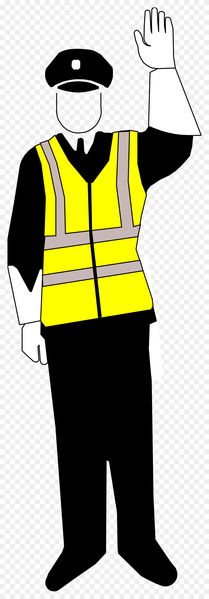 2000x6000 Police Stop Yellow - Police Uniform Clipart